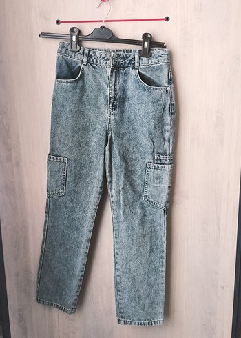 Açık mavi Bol Kesim Denim Kadın Pantolon - Görsel 3