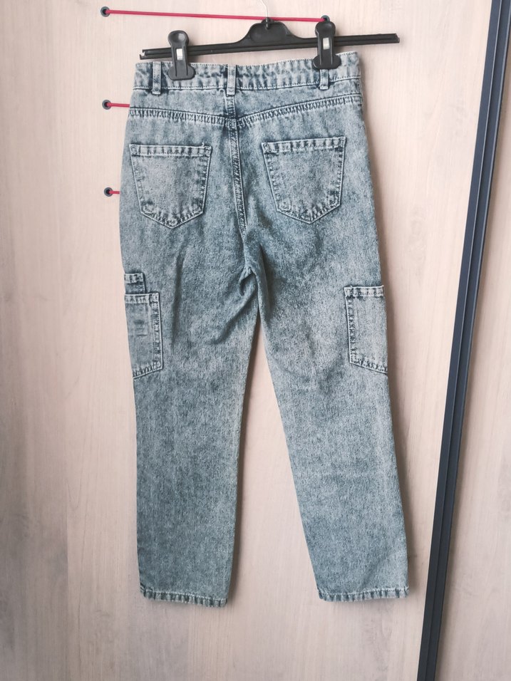 Açık mavi Bol Kesim Denim Kadın Pantolon - Görsel 4