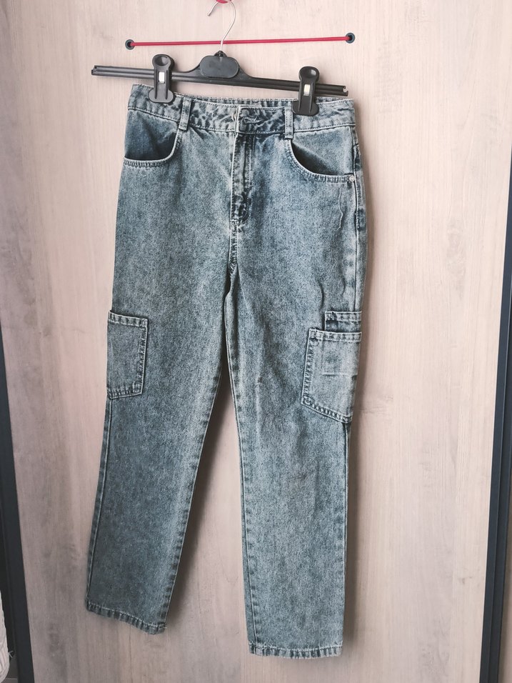 Açık mavi Bol Kesim Denim Kadın Pantolon - Görsel 3