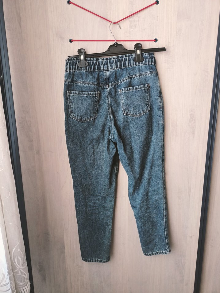 Renkli Nakışlı Kız Çocuk Jean Pantolon - Görsel 4