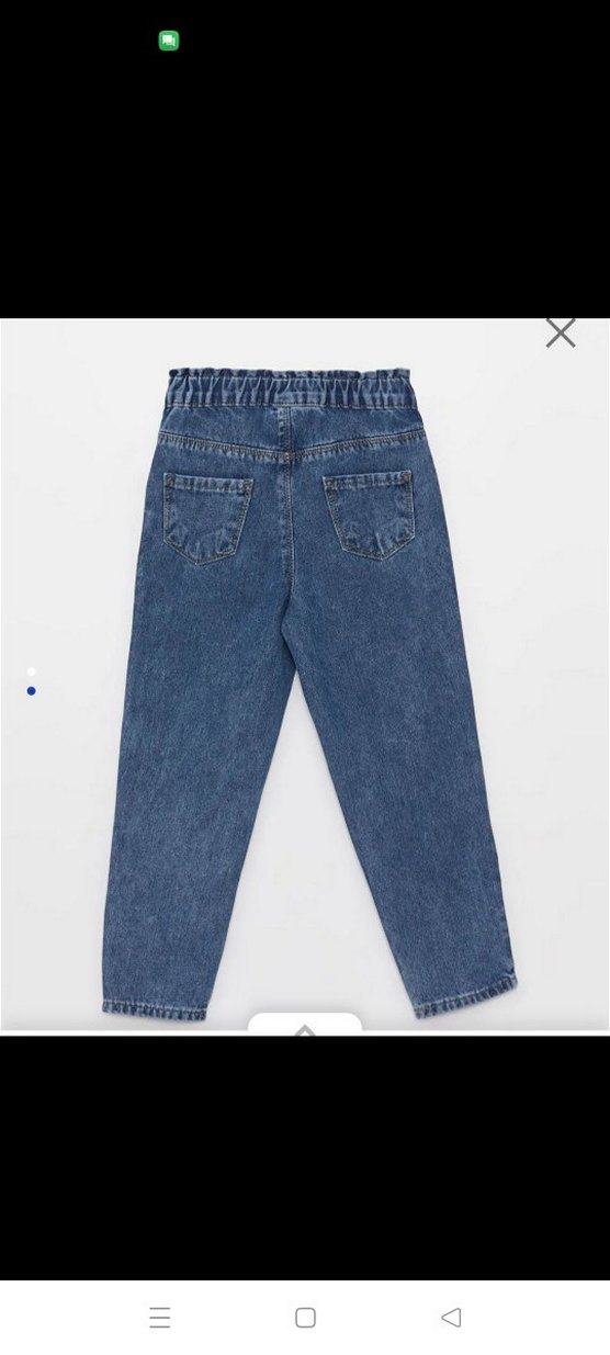 Renkli Nakışlı Kız Çocuk Jean Pantolon - Görsel 2