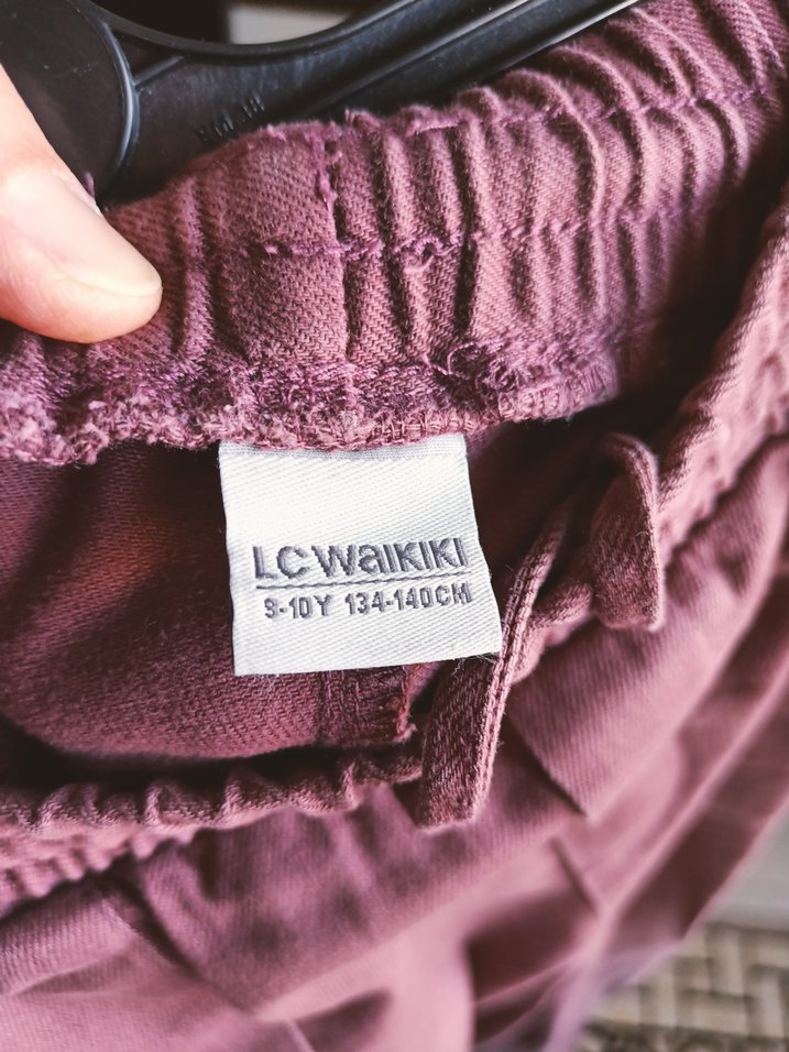 gül kurusu kız çocuk Salaş Pamuk Pantolon - Görsel 3