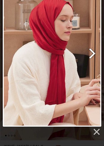 Fresh Scarf Wave Jakar Şal Kırmızı