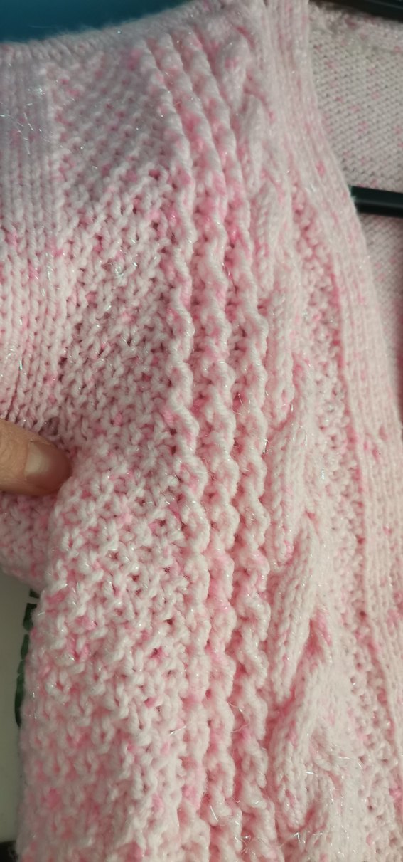 Kız Çocuk Pembe V Yaka Örgü Süveter - Görsel 4