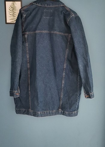 Diğer Düğmeli Mavi Denim Midi Ceket