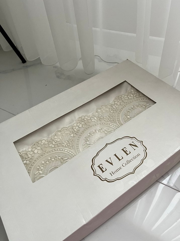 Fransız güpürlü şık yatak örtüsü takımı - Görsel 2