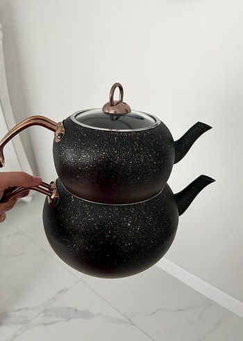 O.M.S Siyah Çaydanlık Seti - Görsel 2