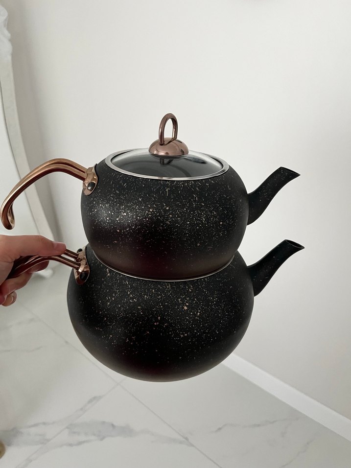 O.M.S Siyah Çaydanlık Seti - Görsel 2