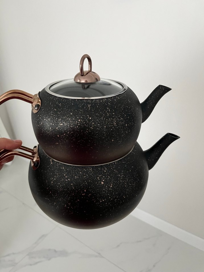 O.M.S Siyah Çaydanlık Seti - Görsel 3