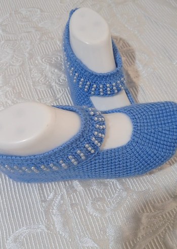 Örgü Kadın Ev Terliği - Görsel 2