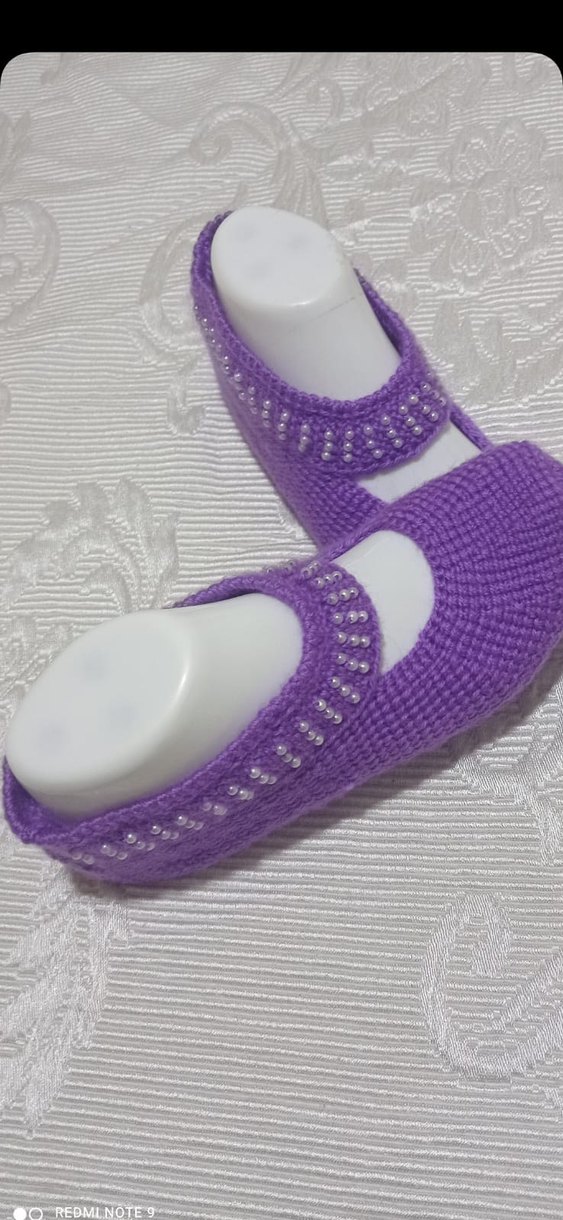 Örgü Kadın Ev Terliği - Görsel 3