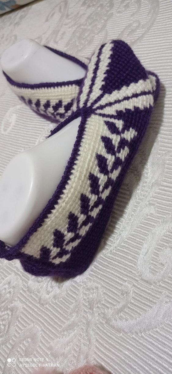 Örgü Kadın Ev Terliği - Görsel 4