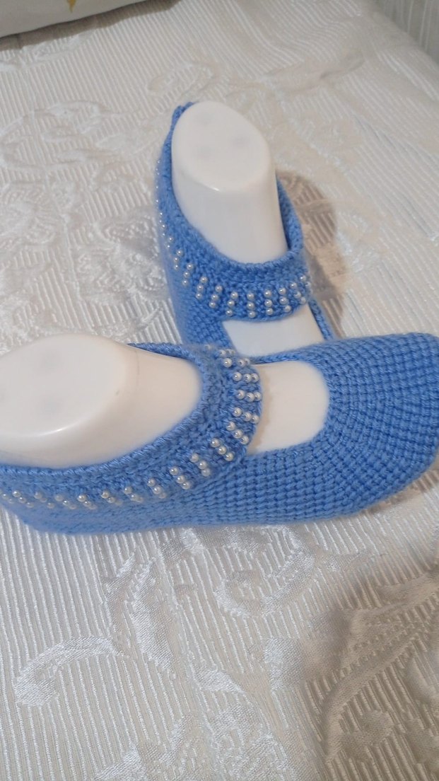 Örgü Kadın Ev Terliği - Görsel 2