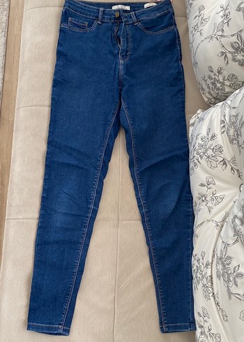 Defacto Sokak Stili Mavi Kadın Denim Pantolon W27 Beden