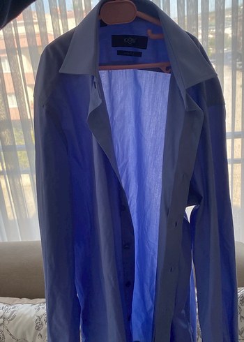 Kiğılı Erkek Mavi Uzun Kollu Gömlek Slim Fit Xs