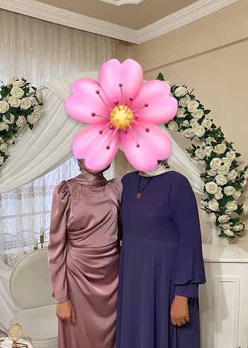 Pembe Drapeli Uzun Abiye Elbise