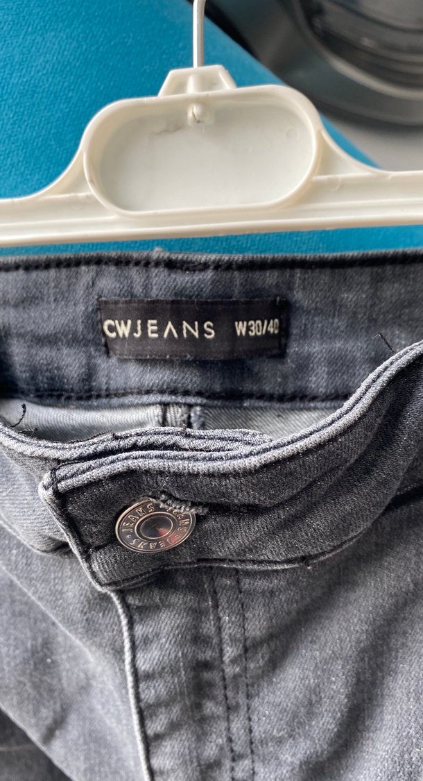 Kadın Gri Denim Normal Kesim Pantolon - Görsel 2