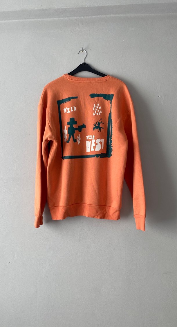 Turuncu Baskılı Kadın Sweatshirt - Görsel 2