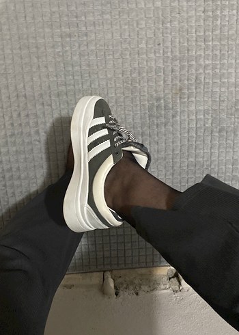 Gri Çizgili Bağcıklı Kadın Spor Ayakkabı