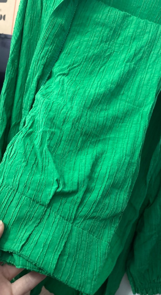 Uzun Yeşil Keten Kadın Takım - Görsel 3