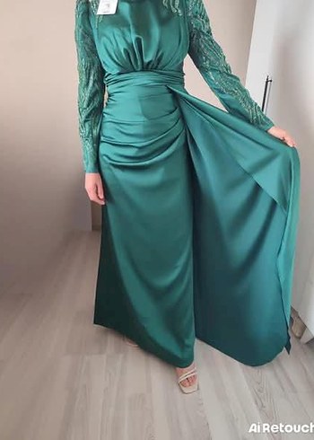 36 Beden yeşil Renk zümrüt yeşili abiye