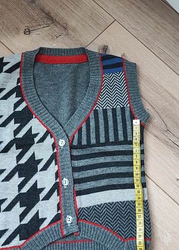 erkek cocuk Gri Desenli Kısa Triko Süveter - Görsel 4