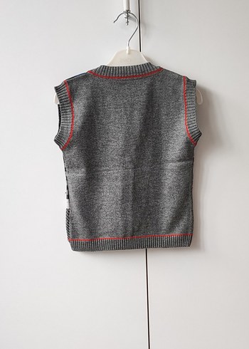 erkek cocuk Gri Desenli Kısa Triko Süveter - Görsel 2