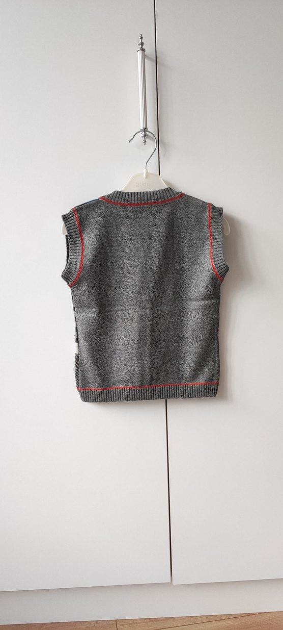 erkek cocuk Gri Desenli Kısa Triko Süveter - Görsel 2