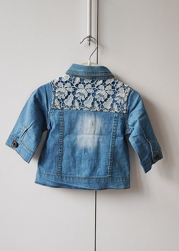 Kız Çocuk Nakışlı Denim Ceket - Görsel 2