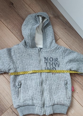 Gri Kapüşonlu Örgü Desenli Erkek Çocuk Ceketi - Görsel 6