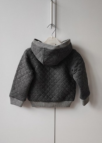 Kapüşonlu Gri Erkek Çocuk Mont - Görsel 3