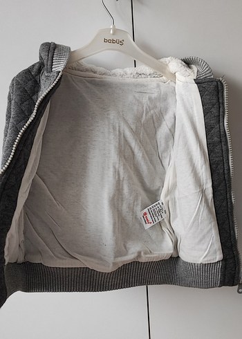 Kapüşonlu Gri Erkek Çocuk Mont - Görsel 7