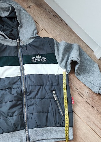 Kapüşonlu Gri Erkek Çocuk Ceket - Görsel 7