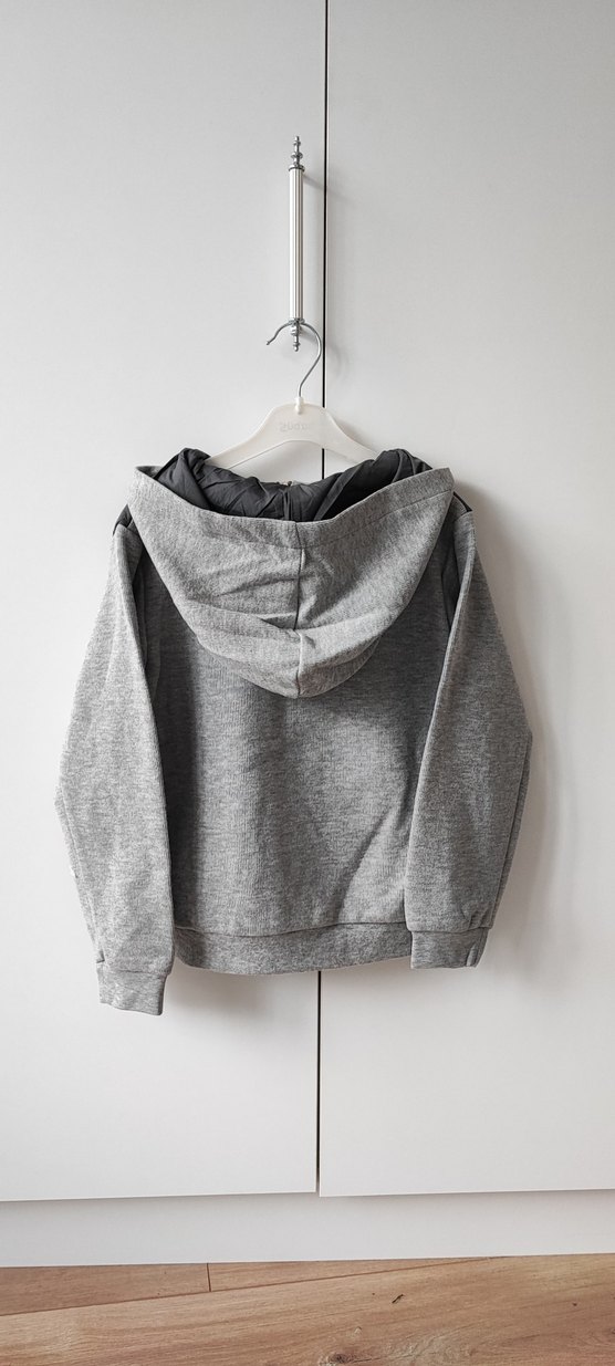 Kapüşonlu Gri Erkek Çocuk Ceket - Görsel 2