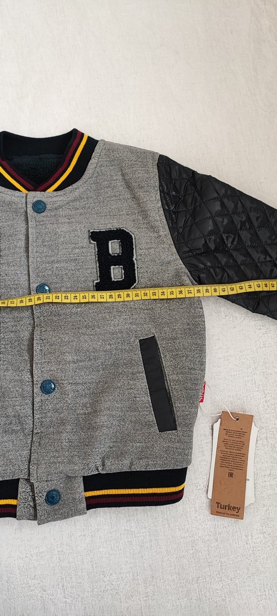 Düğmeli Gri Erkek Çocuk Ceket - Görsel 4