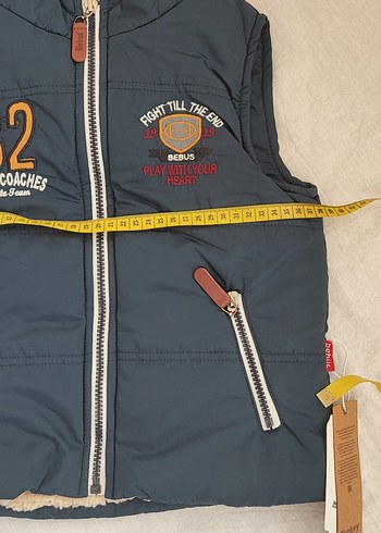 Kapüşonlu Erkek Çocuk Lacivert Fermuarlı Yelek - Görsel 3