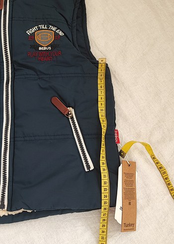 Kapüşonlu Erkek Çocuk Lacivert Fermuarlı Yelek - Görsel 4