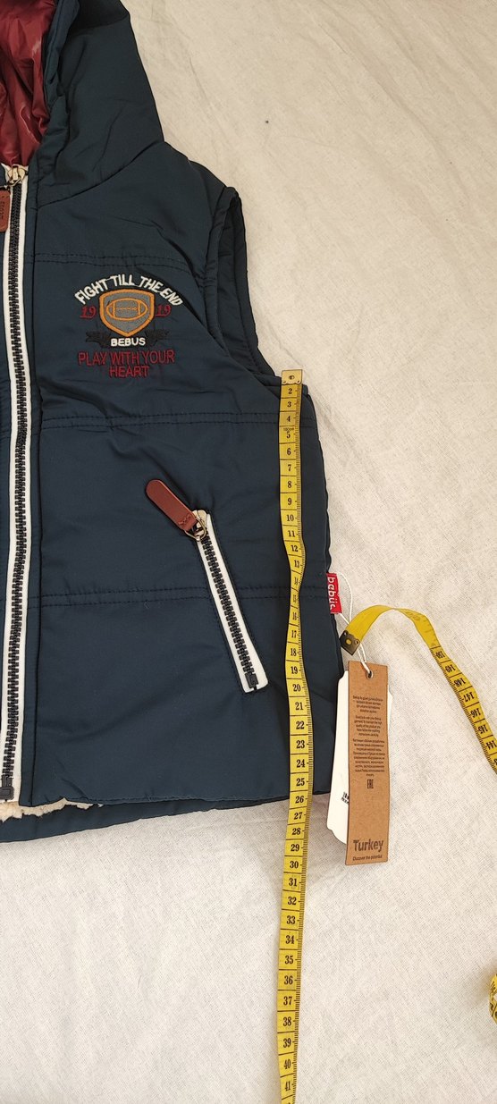 Kapüşonlu Erkek Çocuk Lacivert Fermuarlı Yelek - Görsel 4