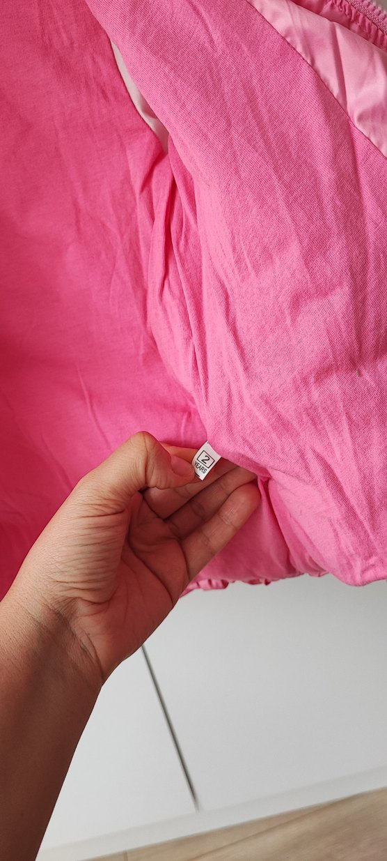 Kız Çocuk Pembe Kapüşonlu Fırfırlı Mont - Görsel 4