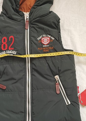 Kapüşonlu Siyah Erkek Çocuk Yelek - Görsel 6