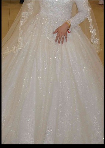 Uzun Beyaz Prenses Gelinlik - Görsel 5