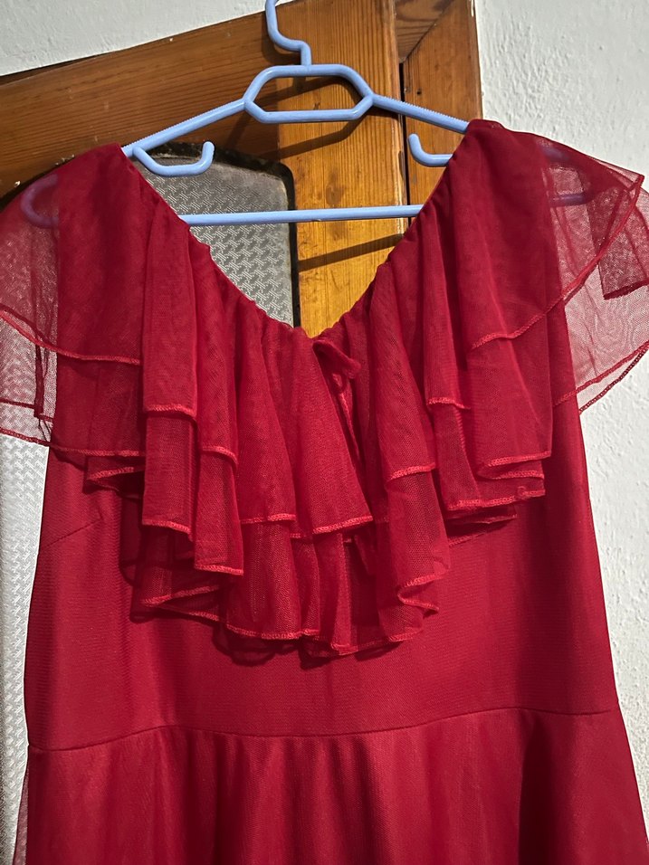 Bordo elbise - Görsel 2