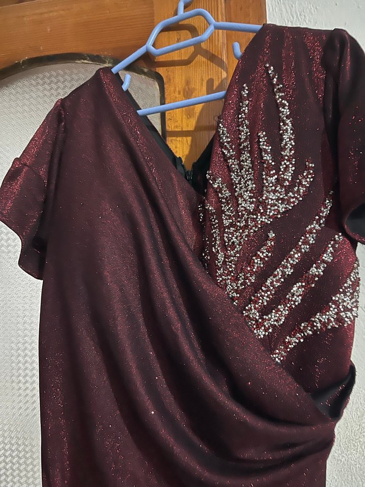 Bordo abiye - Görsel 2