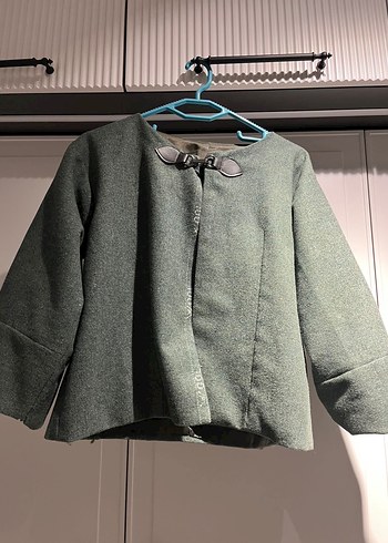 Gri Kadın Denim Ceket, Rahat Kesim - Görsel 3