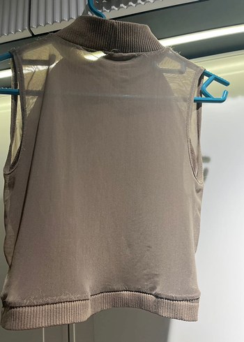 Bej Yüksek Yakalı Kolsuz Midi ikili takım - Görsel 7