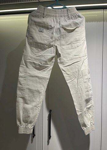 Bershka Beyaz Rahat Kesim Keten Pantolon - Görsel 2