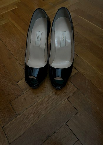 Siyah Rugan Kadın Stiletto Topuklu Ayakkabı - Görsel 6