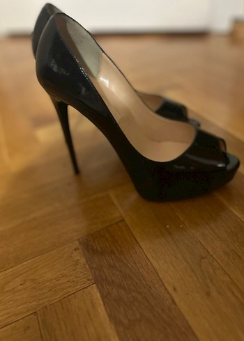 Siyah Rugan Kadın Stiletto Topuklu Ayakkabı - Görsel 2