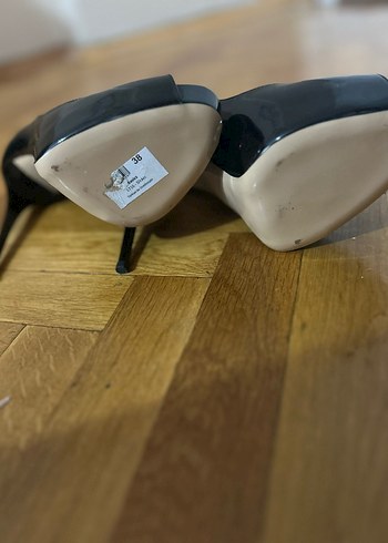 Siyah Rugan Kadın Stiletto Topuklu Ayakkabı - Görsel 5