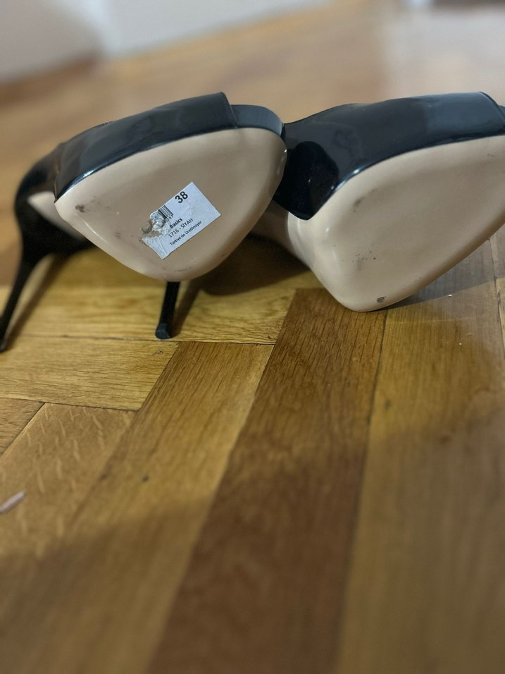 Siyah Rugan Kadın Stiletto Topuklu Ayakkabı - Görsel 5